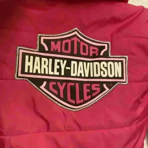 Harley Davidson pink toddler zip up jacket size 2T - Picture 4 of 5